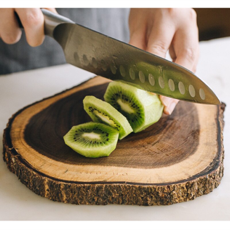 Acacia Wood Chopping Blocks Whole Wood Round Home Use Mini Fruits Cutting Boards Mildew Proof Tableware