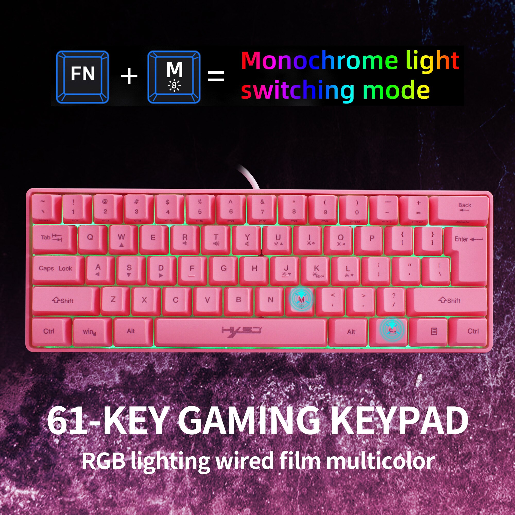 61 Keys Gaming Keyboard RGB Backlight Keyboard And Mouse Wired Gamer Keyboard for Computer MAC PS4 PUBG Home