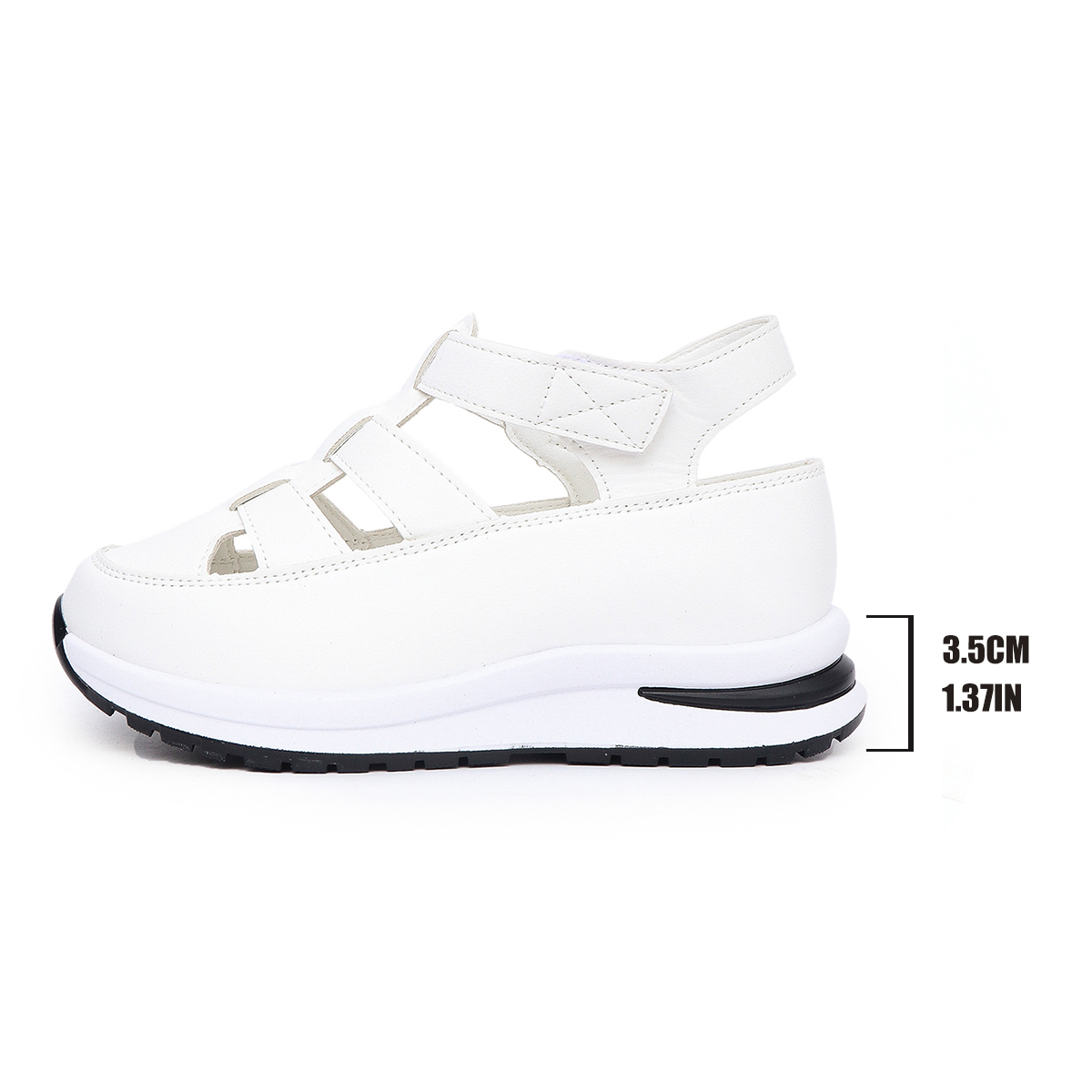 Vrouwen Sandalen Gesp Sandalen Vrouwen Gesloten Teen Kantoor en Carrière Zomer Effen Sleehak Schoenen voor Vrouwen: WHITE / 37