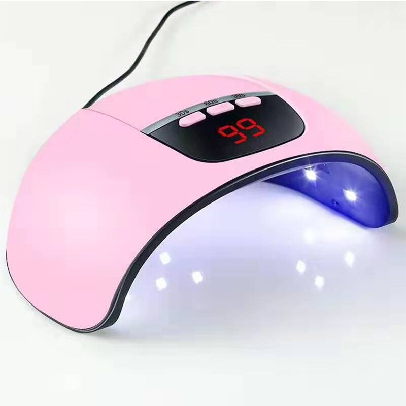 Dual Lichtbron Uv Led Nail Lamp Scherm Licht Nail Gel Droger Lamp Professionele Gel Nail Apparatuur Nail Droger machine: Pink