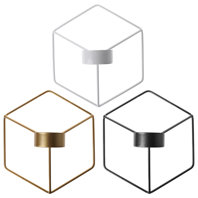 Nordisk stil 3d geometriske lysestake metalllys lysestake skanse hjem dekor