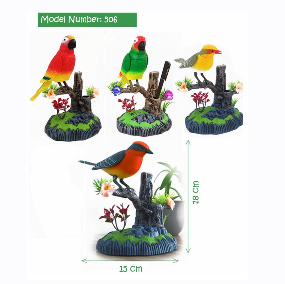 510E/506 Bird Toy Electric Sounding Bird Voice Control Toy Cage Ornament Artificial Bird Toy Singing Bird Home Garden Decor