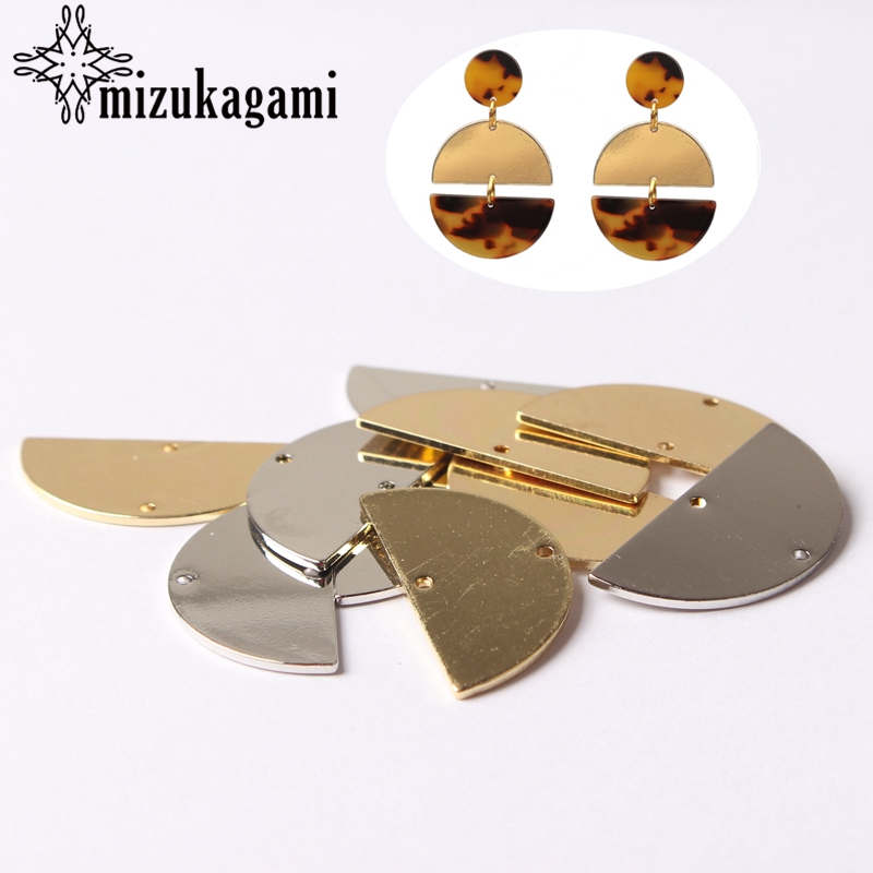 Golden Plated Copper Metal Waaiervormige Connectors 15*29 Mm Linker 10 Stks/partij Diy Mode-sieraden Ketting Maken accessoires