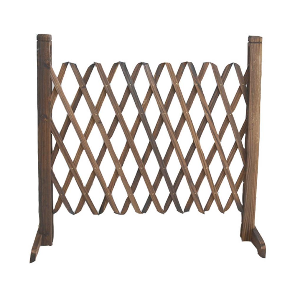 Valla extensible retráctil, cerca decorativa de madera, cerca de seguridad para mascotas para decoración de césped y jardín: A