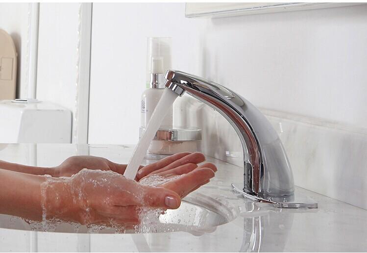 Badeværelse automatisk infrarød vask håndfri berøringsfri vandhane sensor vandhaner koldt vandbesparende induktiv elektrisk håndvaskarmatur