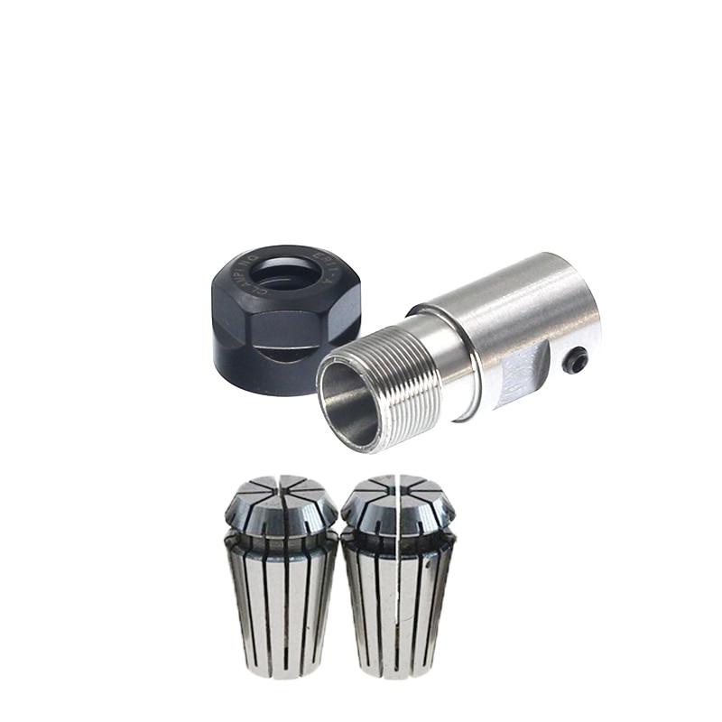 Juego de Herramientas de torno de eje de Motor, C16 ER11, 5mm, 6mm, 6,35mm, 7mm, 8mm, 10mm, extensión de mandril, husillo, Collet + 2 Uds., 1/4 1/8, 1 Juego