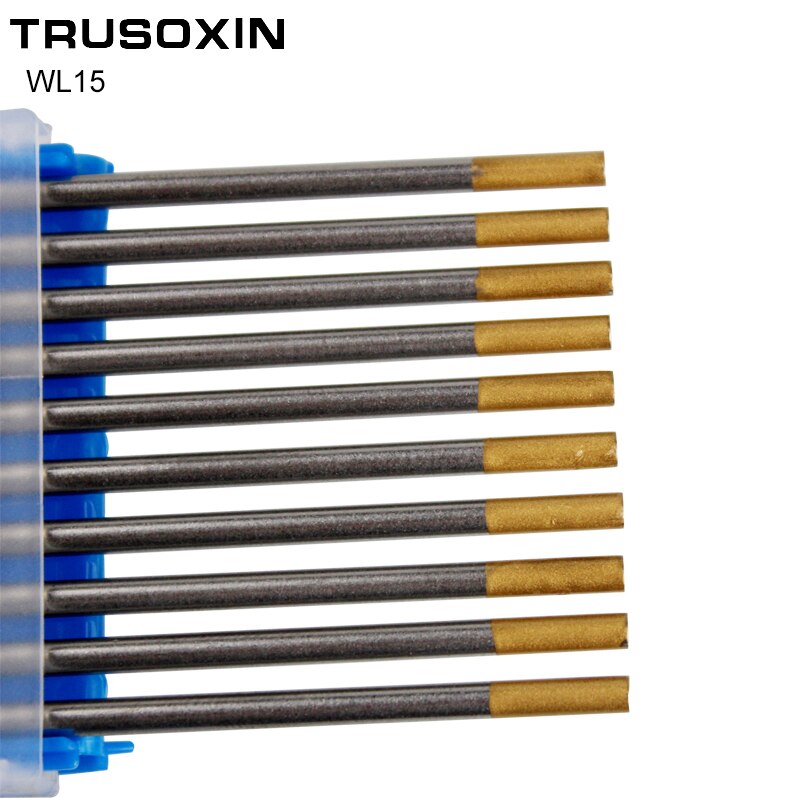 Electrodo de tungsteno lantanado de cabeza dorada, 10 piezas, 1,0/1,6/2,0/2,4/3,0/4. 0x175mm, aguja de tungsteno TIG/electrodo de tungsteno/varilla TIG
