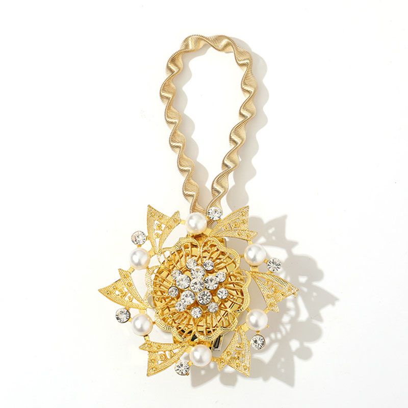 Bloemvormige magneetgordijn tieback ringen lente strass staaldraad magnetische gordijngesp clips raamhouder accessoires