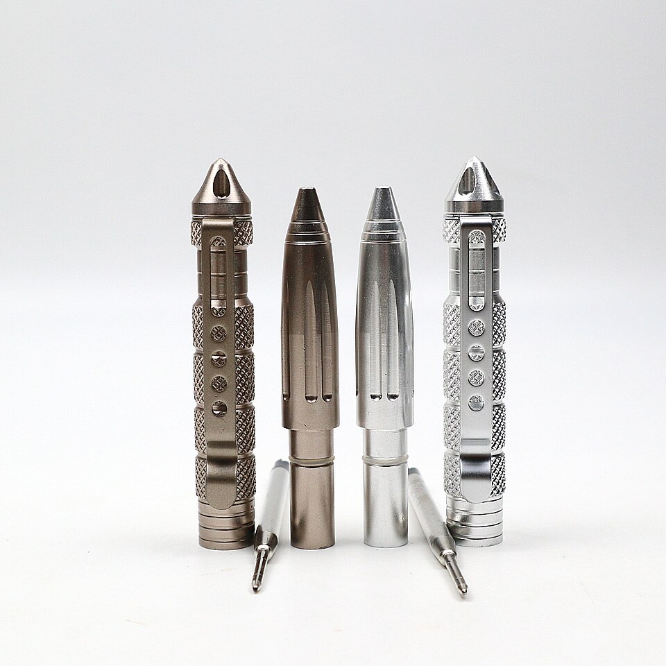 1PCS Multi-functional Ballpoint Pen 0.7mm Black ink Aluminum alloy Rotating Tool Broken Glass Ball-pen