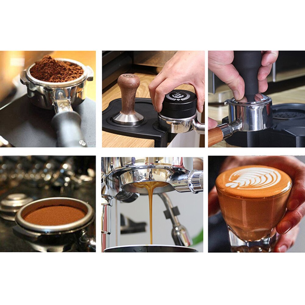 Prensa de café Espresso de acero inoxidable ajustable, herramienta de distribución de hilo Base de tres en ángulo, 51/53/54/58/58.35mm