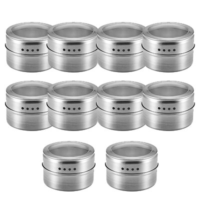 Ensemble de pots à épices magnétiques | Pot à épices en acier inoxydable, conteneur de stockage d'épices, poivre, Sprays d'assaisonnement, outils de cuisine, directe: Set of 12