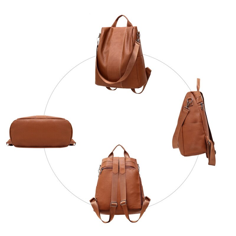 ¡Novedad de ! Mochila de piel sintética para mujer, bonita Cartera horizontal a la , bolso de viaje, bolso de almacenamiento a la , mochilas para mujer