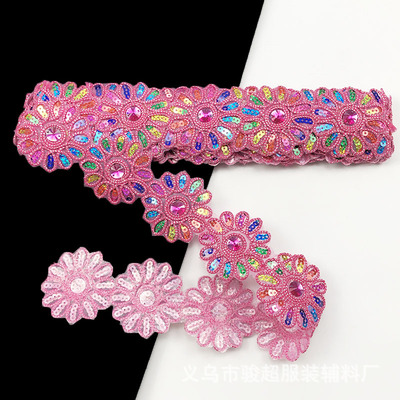 4.5Yards Lovertjes Bloem Kant Lint Gordijn Versieringen Gordijn accessoires Kant Trim Decoratie Kleine kant 6cm breed