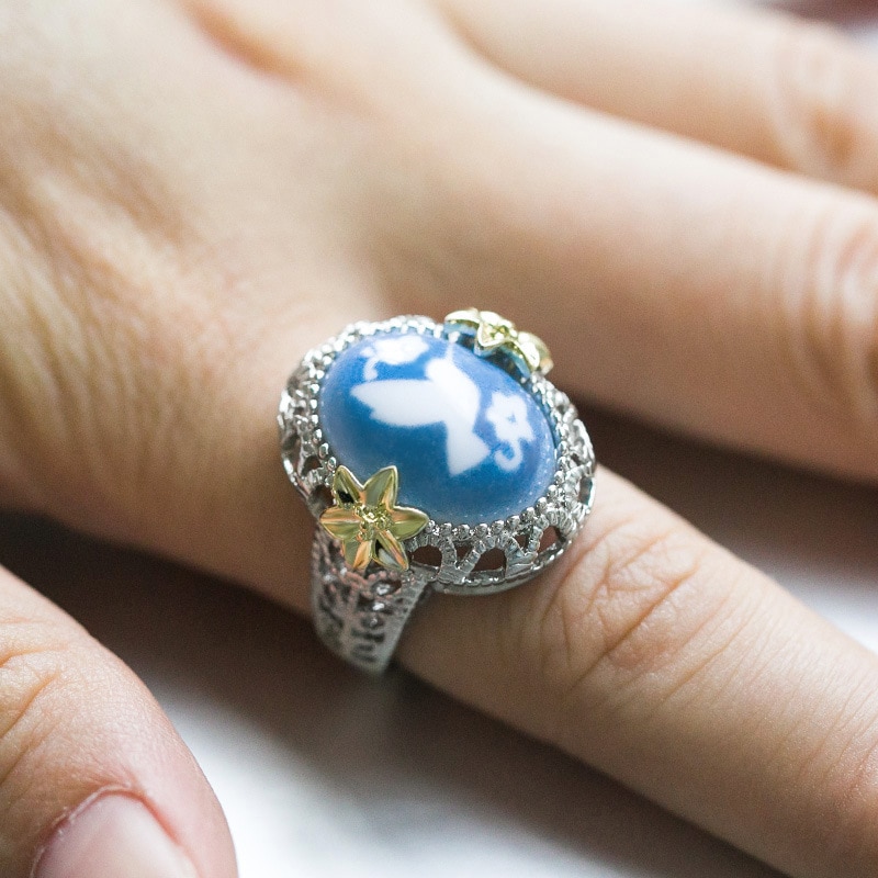 Tous Joyería Mujer Anillo Vintage De Flor De La Paz Para Mujer Joya De Oro Con Abalorio De Flor De Pájaro Para Mujer Del Día De San Valentín Joyería De Compromiso Para Mujeres Originales