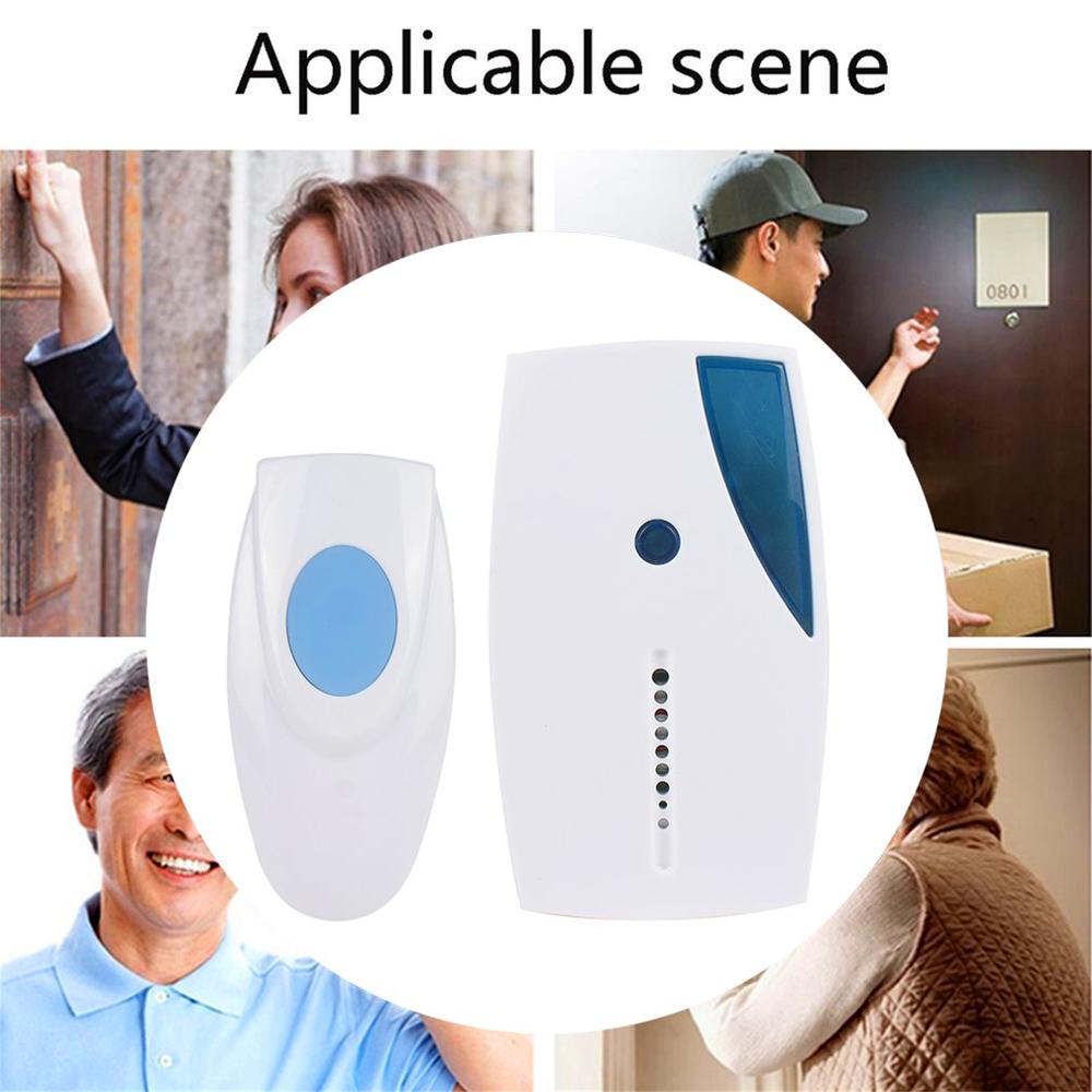 Timbre inalámbrico para el hogar, timbre con Control remoto de 100M, sin pilas, música inteligente, luz LED, receptor de seguridad
