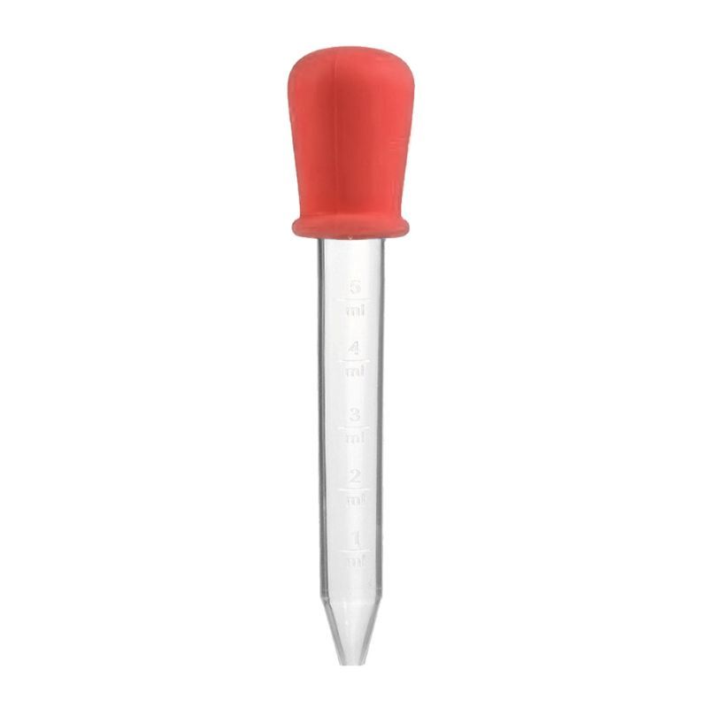 5ml Silicone Pipette Liquid Food Dropper Plastic Baby Feeding Medicine Dropper Spoon Burette Infant Utensils: Red