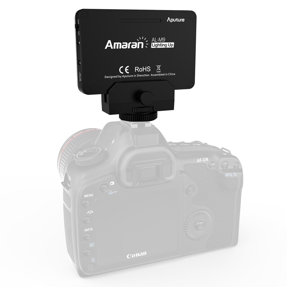 Aputure AL-M9 Verlichting Up Zakformaat Led Cri/Tlci 95 + 9 Smd Lampen 9 Stappen Dimmen 5500K voor Sony Canon Nikon Camera Etc
