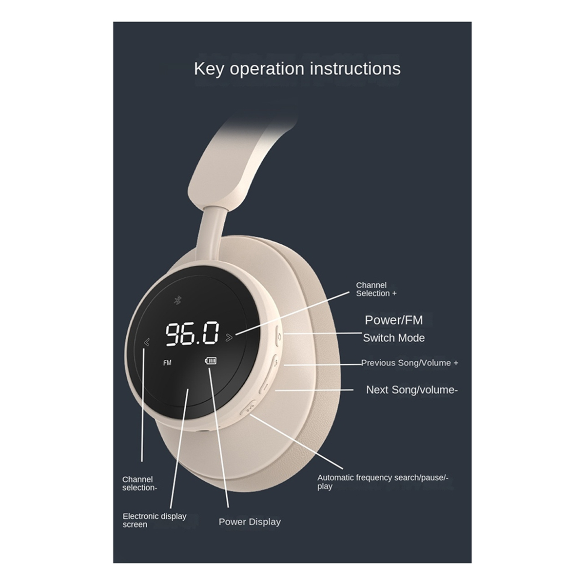 Trådlösa headset med mikrofon, vikbara över-örat-hörlurar, bluetooth 5.3, stöd för tf-kort, fm-radio, svarta