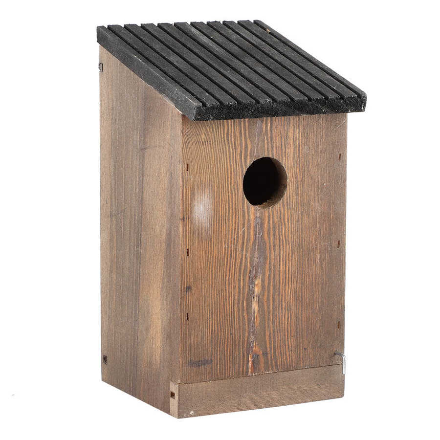 Wood Bird House Garden Hanging Wooden Bird Cage House DIY Breeding Parrots Bird Nesting Box for Outdoor Decoration 12x12x23.5cm