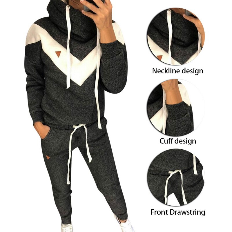 LOOZYKIT offre spéciale femmes survêtement 2 pièces ensemble pull à capuche + pantalon sport costume automne hiver sweat ensembles vêtements de sport costumes