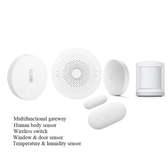 Original Xiaomi Smart Home Kits Gateway Door Window Sensor Human Body Sensor Wireless Switch Humidity Zigbee Socket MI APP