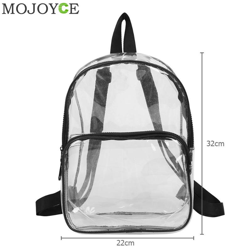 Unisex impermeável claro transparente pvc mochila para adultos e estudantes sacos de escola feminino sacos de ombro