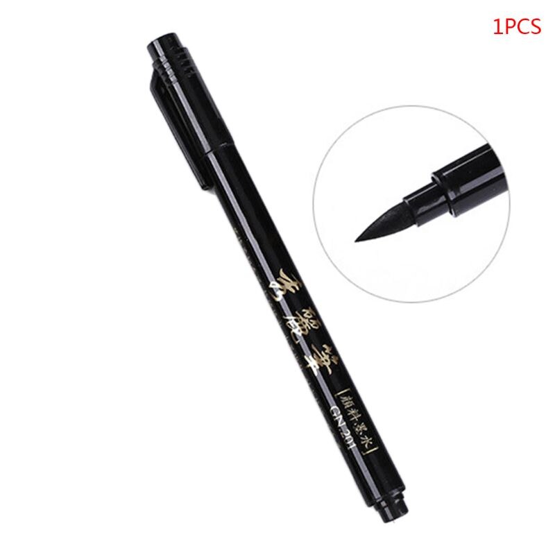 1/4/6/9pcs Chinese Japanese Calligraphy Brush Pen Markers Art Writing Painting B95C: A