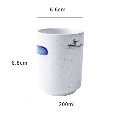 200ml Japanese Style Ceramic Tea Cups Coffee Cups Kiln Pigmented Mugs Creativity Office Teacup Retro Drinkware: Cup 4
