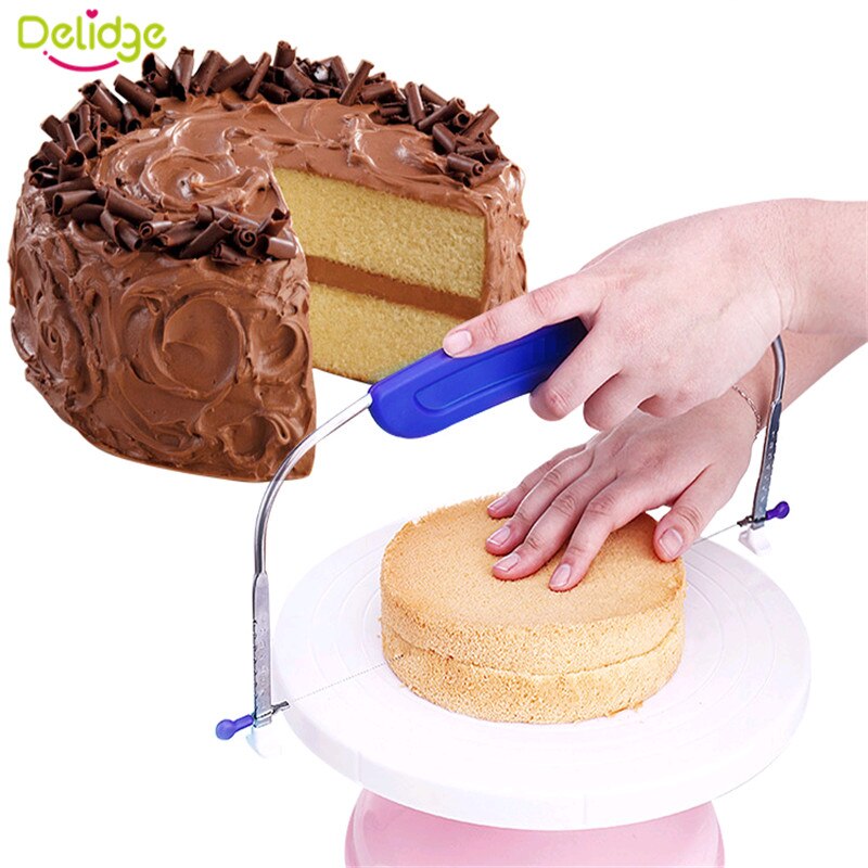 Delidge 1 Pc 34Cm Verstelbare Cake Snijmachine Draad Rvs Brood Cake Cutter Leveler Bakken Gereedschap Keuken Bakken Tools