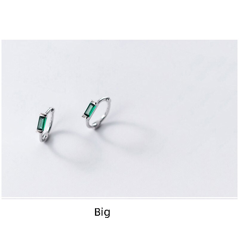 La Monada Hoop Brincos Para Mulheres Brincos de Prata 925 Mulheres Finas Jóias Geometria Bonito Brincos de Argola Prata Esterlina 925 Mulheres: SilverGreenBig