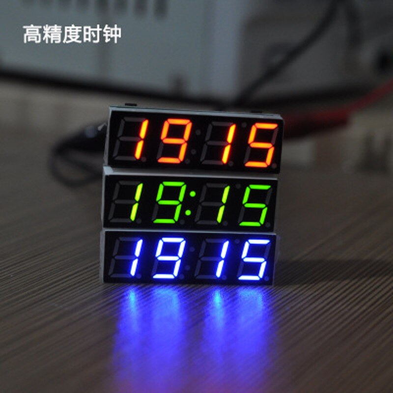 Mini 3 in 1 bil elektrisk ur termometer voltmeter led display digital timer voltmeter interiør elektronisk tilbehør