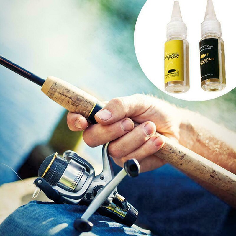 2Pcs Fishing Rod Glue Fishing Rod adhesive Epoxy Resin AB Glue Transparent Glue for Twine Fishing Rod Accessories Repair glue