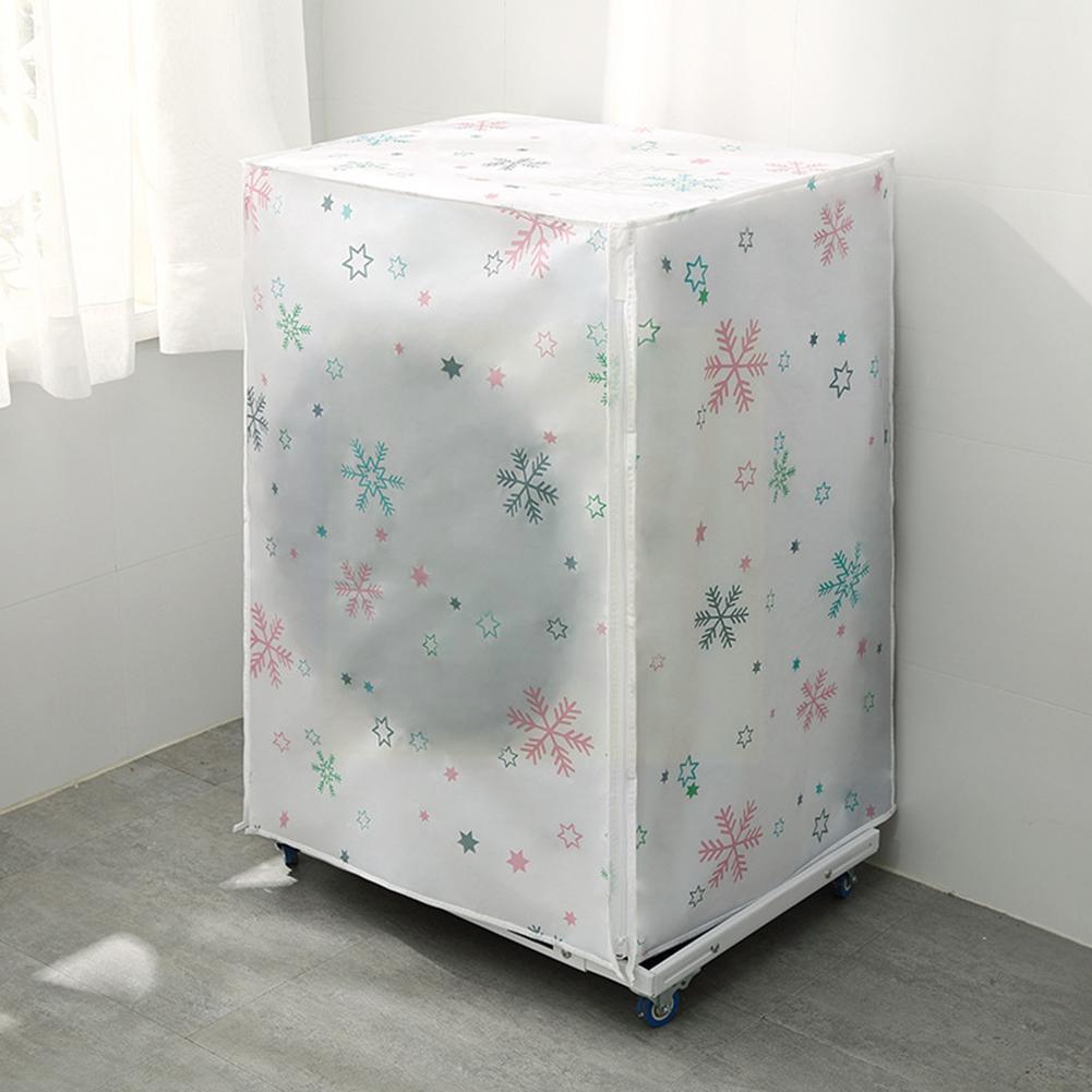 Washing Machine Cover Peva Proof Open Protective Cover Dust Sunscreen Front Waterproof Dust Top K0q4