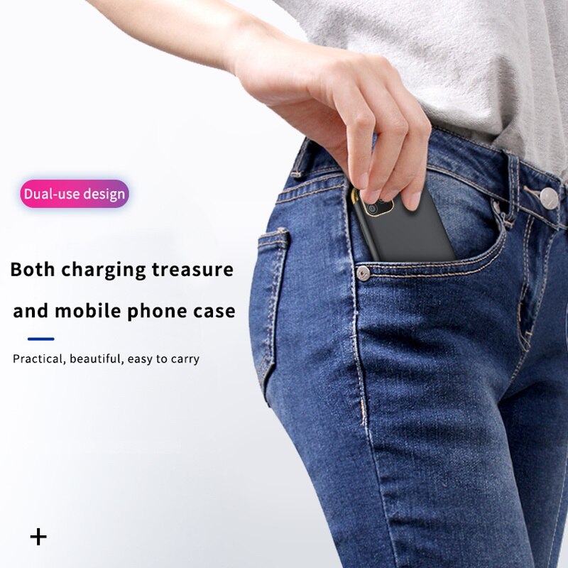 Araceli 6000 Mah dla iPhone 11 ładowarka przypadku ultra-cienki przenośny moc Bank dla iPhone 11 przypadku baterii