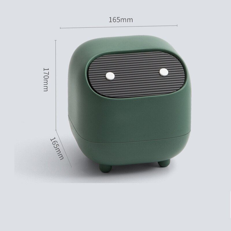 Mini Cute Waste Bin Desktop Small Trash Kitchen Can with Lid Garbage Organizer Detachable Cover Dining Table Desk Storage Bucket: Green