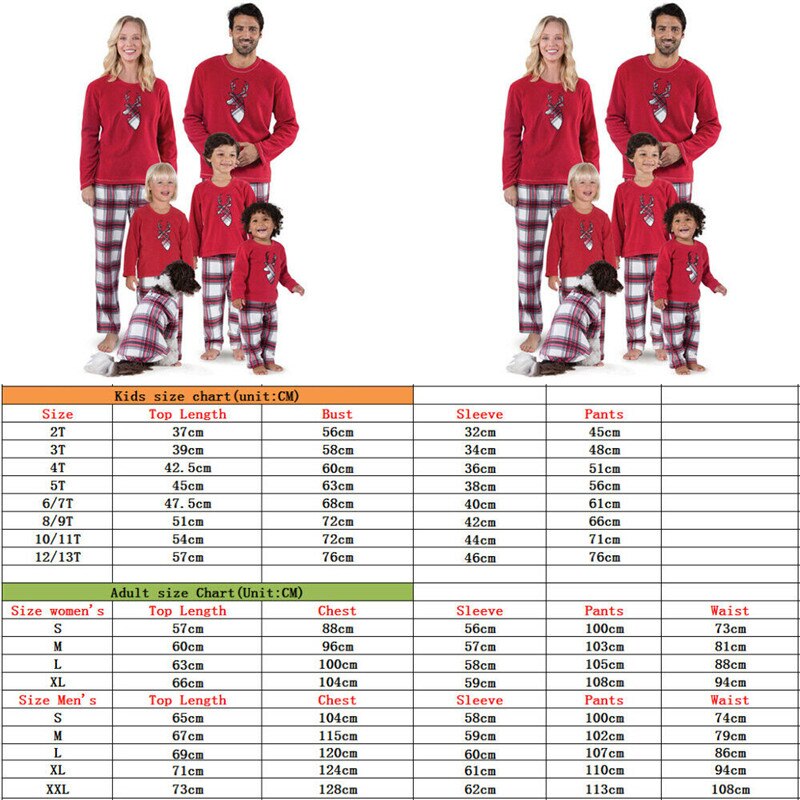 Pudcoco familie matchende julepyjamas sæt jule nattøj nattøj outfits