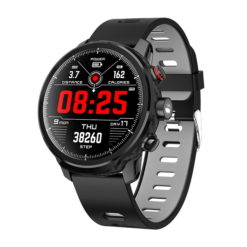 LEMFO L5 Smart Uhr Männer IP68 Wasserdichte Standby 100 Tage Mehrere Sport Modus Herz Rate Überwachung Wetter Prognose Smartwatch: Black