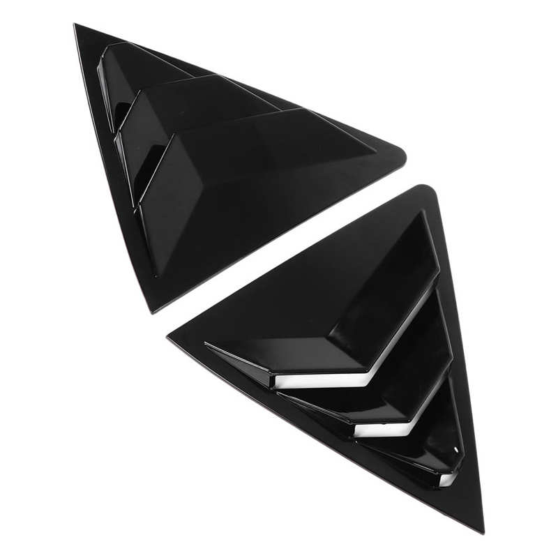 Janela lateral traseira grelhas forte anti risco ventilação de ar colher tons capa abs gloss preto leve para o carro