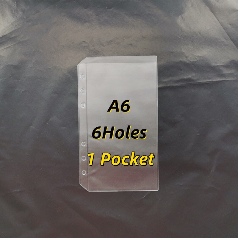 10pcs A4/A5/A6/A7/B5/B6 Transparent Envelope Binder Pocket Refill Organization Stationery School Office Supply File Folder: A6-1 Pocket-6 Holes