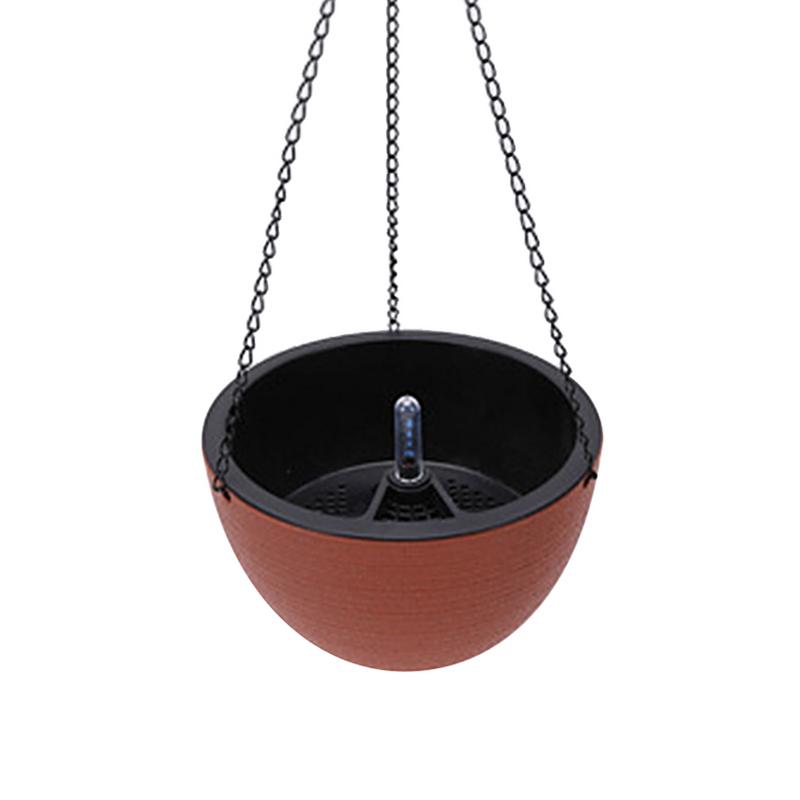Hanging Planter Semi-Circular Flowerpot Self-Absorbing Plant Holder Garden Decoration Indoor Outdoor Watering Hanging Baskets: Orange