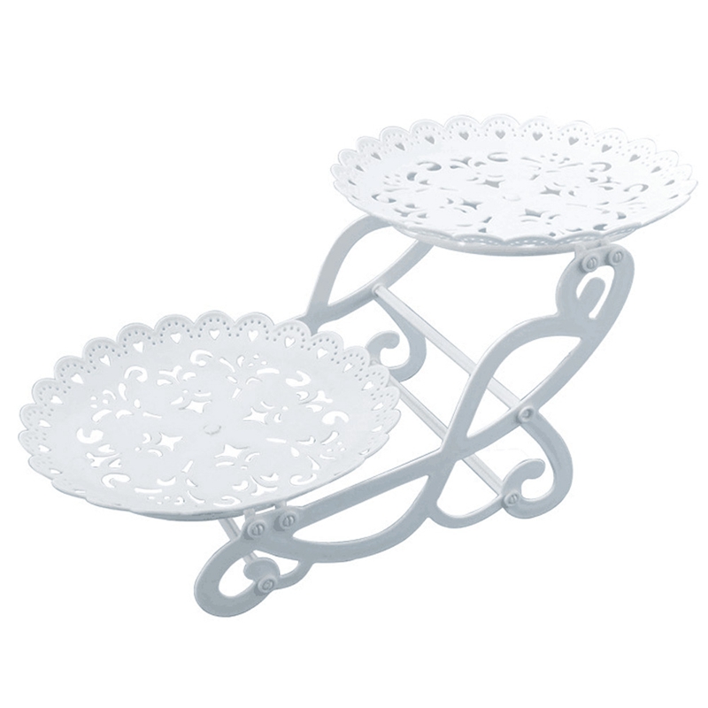 2 Tier Cake Dessert Holder Cupcake Pastry Biscuit Tray Holder Candy Buffet Fruit Holder Wedding Use: ROUND A