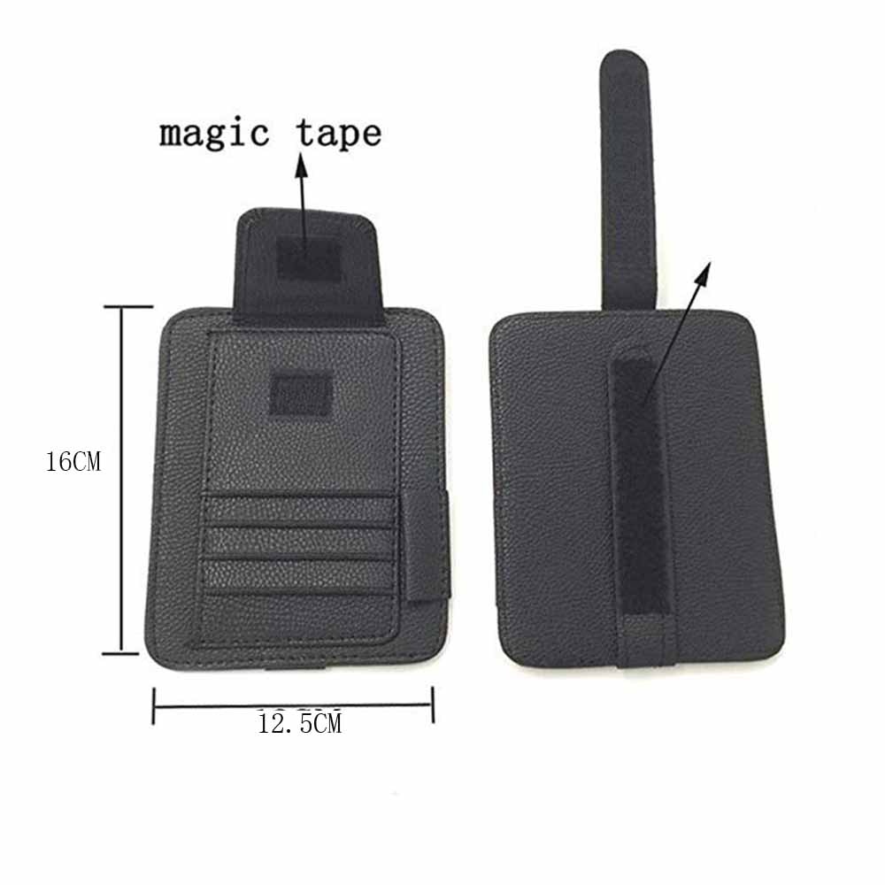 Voiture pare-soleil multifonction PU carte support d'emballage lunettes stockage stylo organisateur voiture sac suspendu Auto accessoires poche noir
