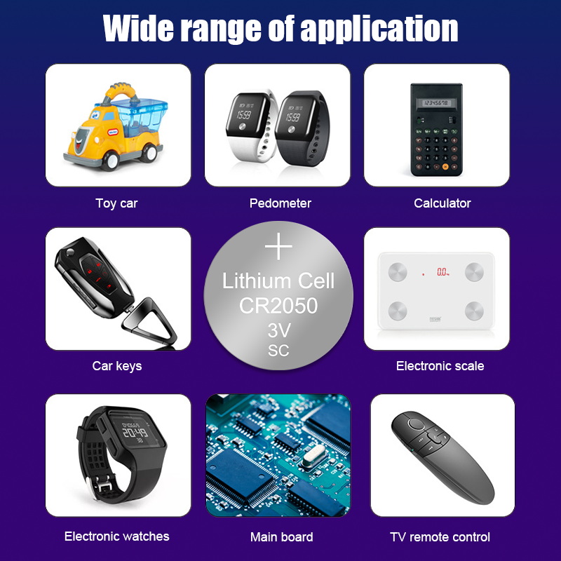 8PCS 3V CR2050 2050 Li-ion Button Battery Remote control electronic watch auto tire pressure monitor special Battery
