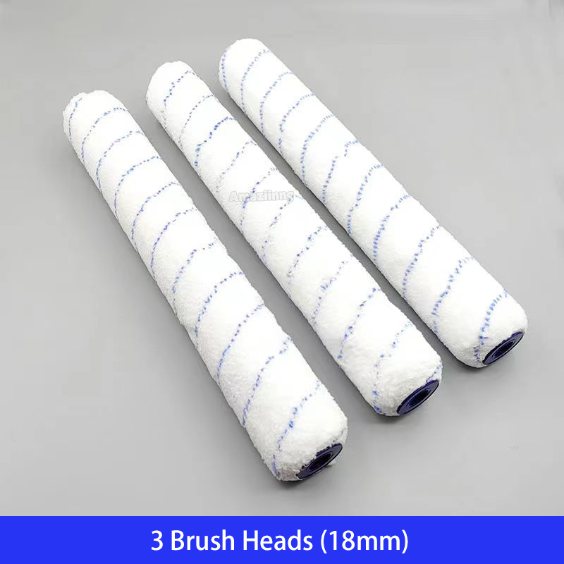 Pincel de rodillo de pintura de 18 pulgadas, herramienta de mango de pintura de felpa corta, media y larga para decoración de pared, soporte de herramienta de mango de pintura de 6MM/9MM: Azul