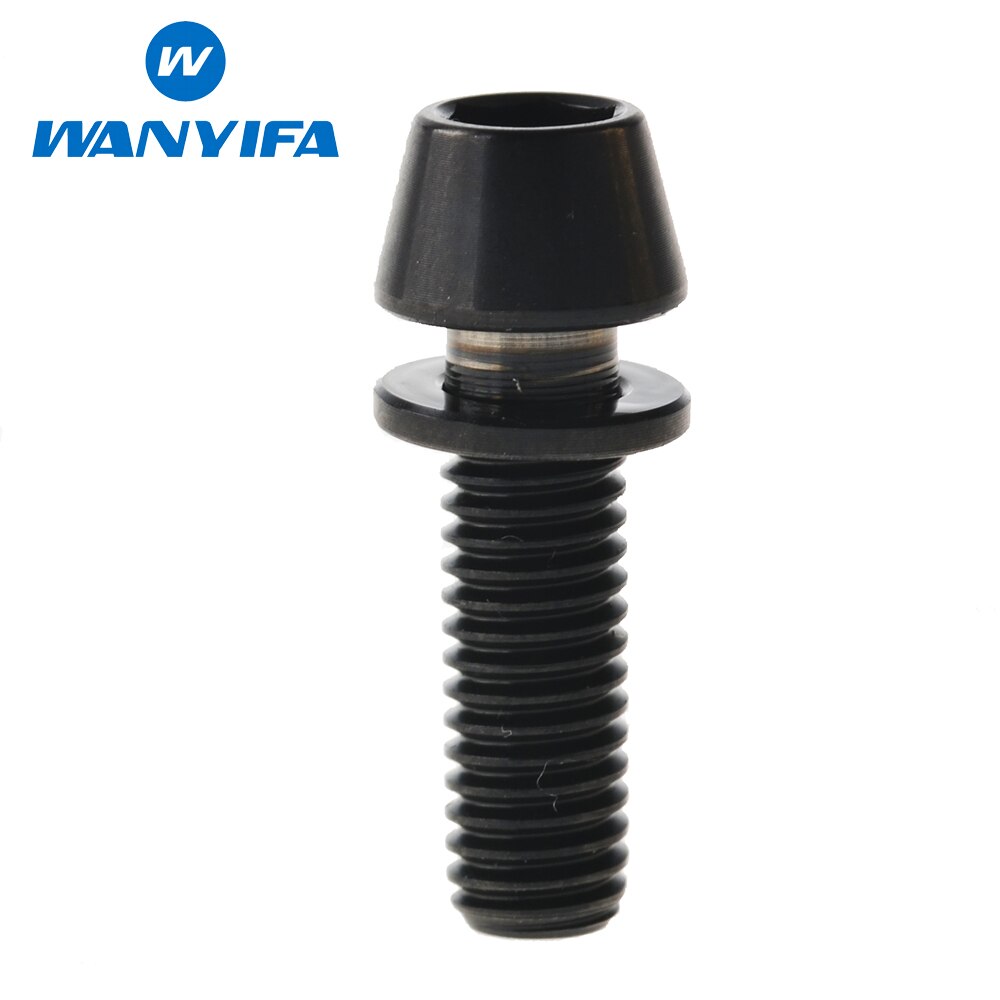 Wanyifa 6pcs M5x18mm Ti Titanium Bicycle Stem Bolt Mountain Bike Ultralight Stem Screw with Washers Gasket