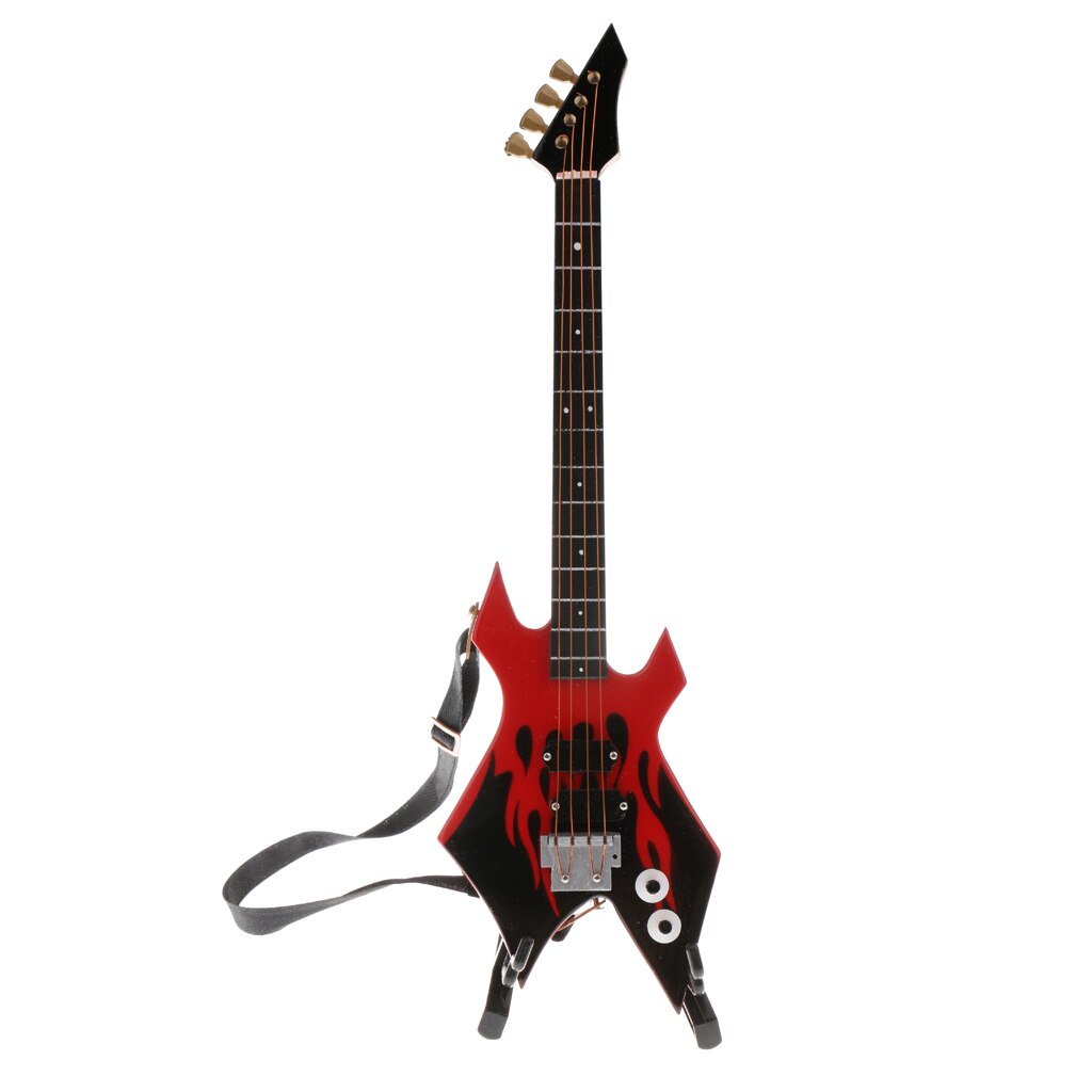 Modelo de Bajo Eléctrico de madera 1/6, Miniatura Musical para figuras de acción