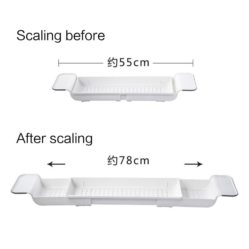 Étagère de baignoire caddie douche, support extensible, plateau de rangement au-dessus du bain, organisateur multifonctionnel pour salle de bain douche