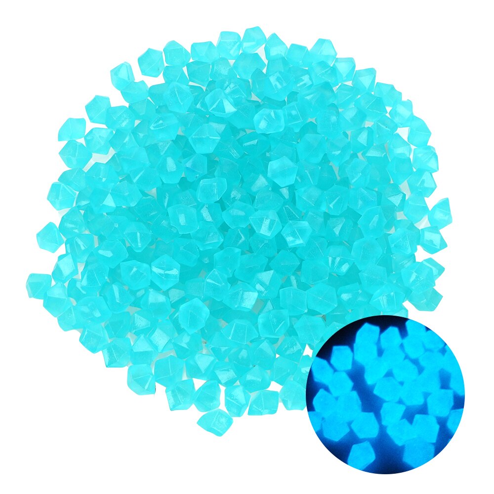 HILIFE Luminous Stone Artificial Cobblestone Garden Decoration 14mm Glowing Pebbles Gravel Resin 300 Piece/Pack: Blue