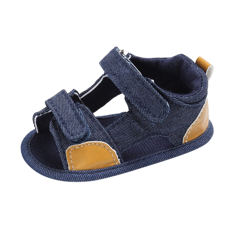 0-18M Baby Boy Girls Sandal Moccasins Shoes Casual Cotton Bottom Anti-Slip Sandal: Blue / 0-6 Months