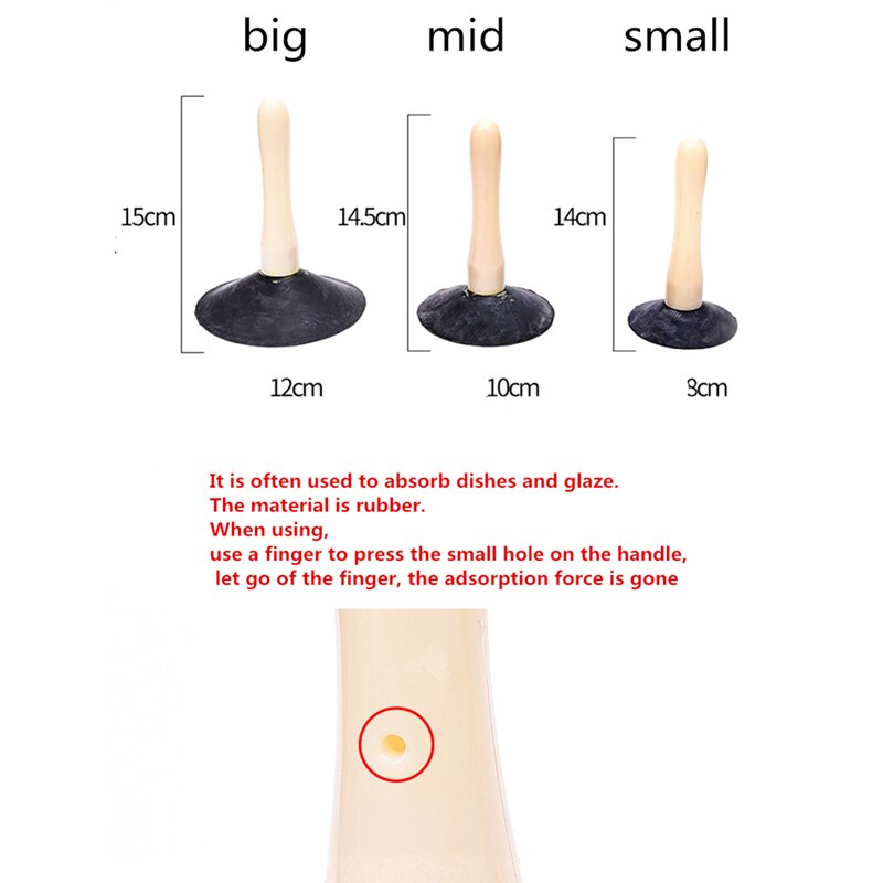 Modeling Tool Pottery Ceramic Sucker Suction Cup Dip Color Glazing Tool Dip Plate Glaze Clip Rubber Diy Polymer Clay Tools